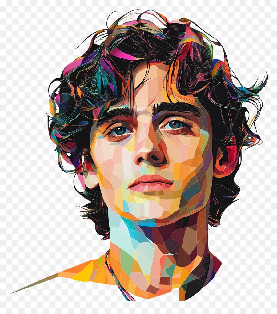 Timothée Chalamet，Portrait Géométrique De Jeune Homme PNG