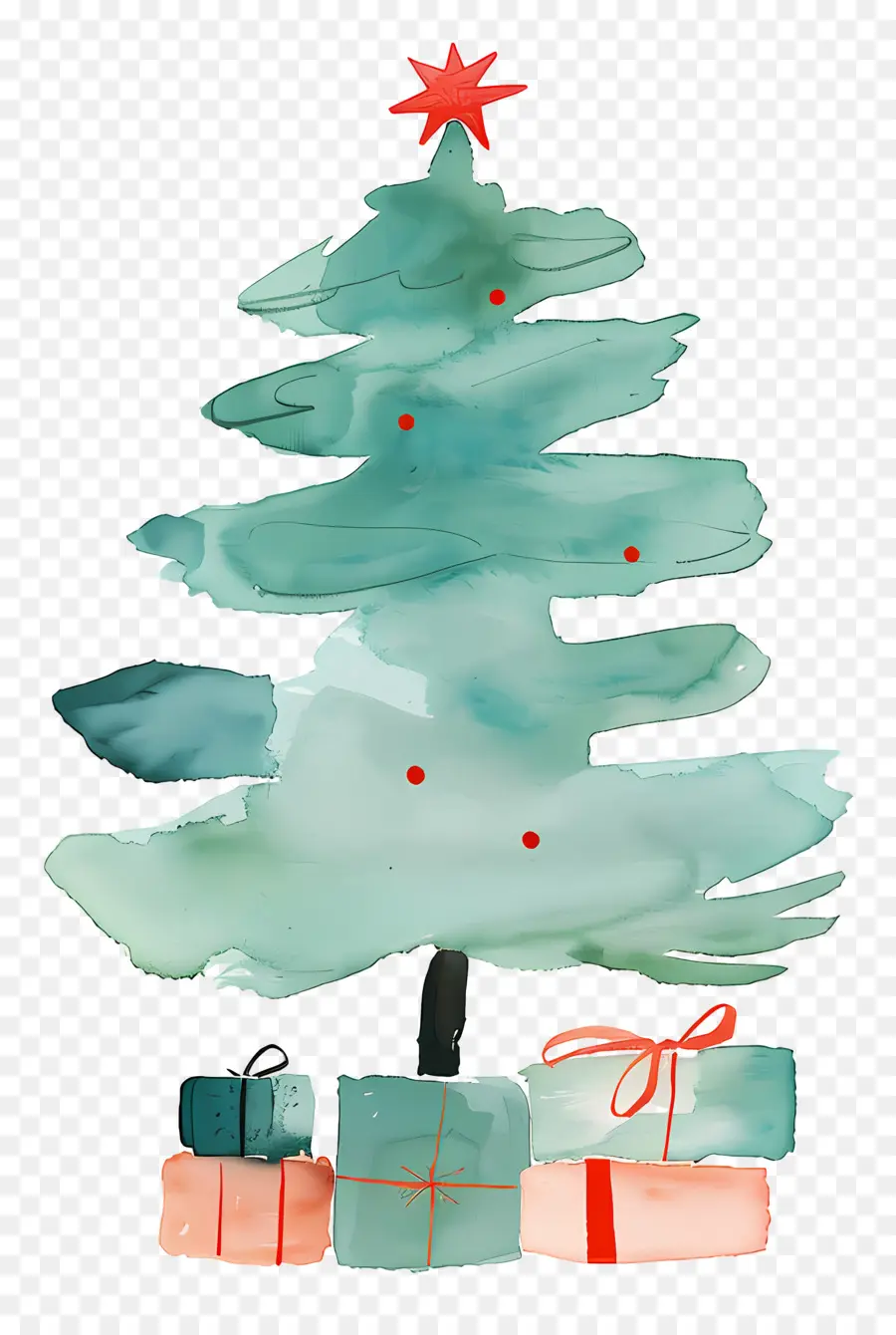 Arbre De Noël Abstrait，Arbre De Noël Aquarelle PNG