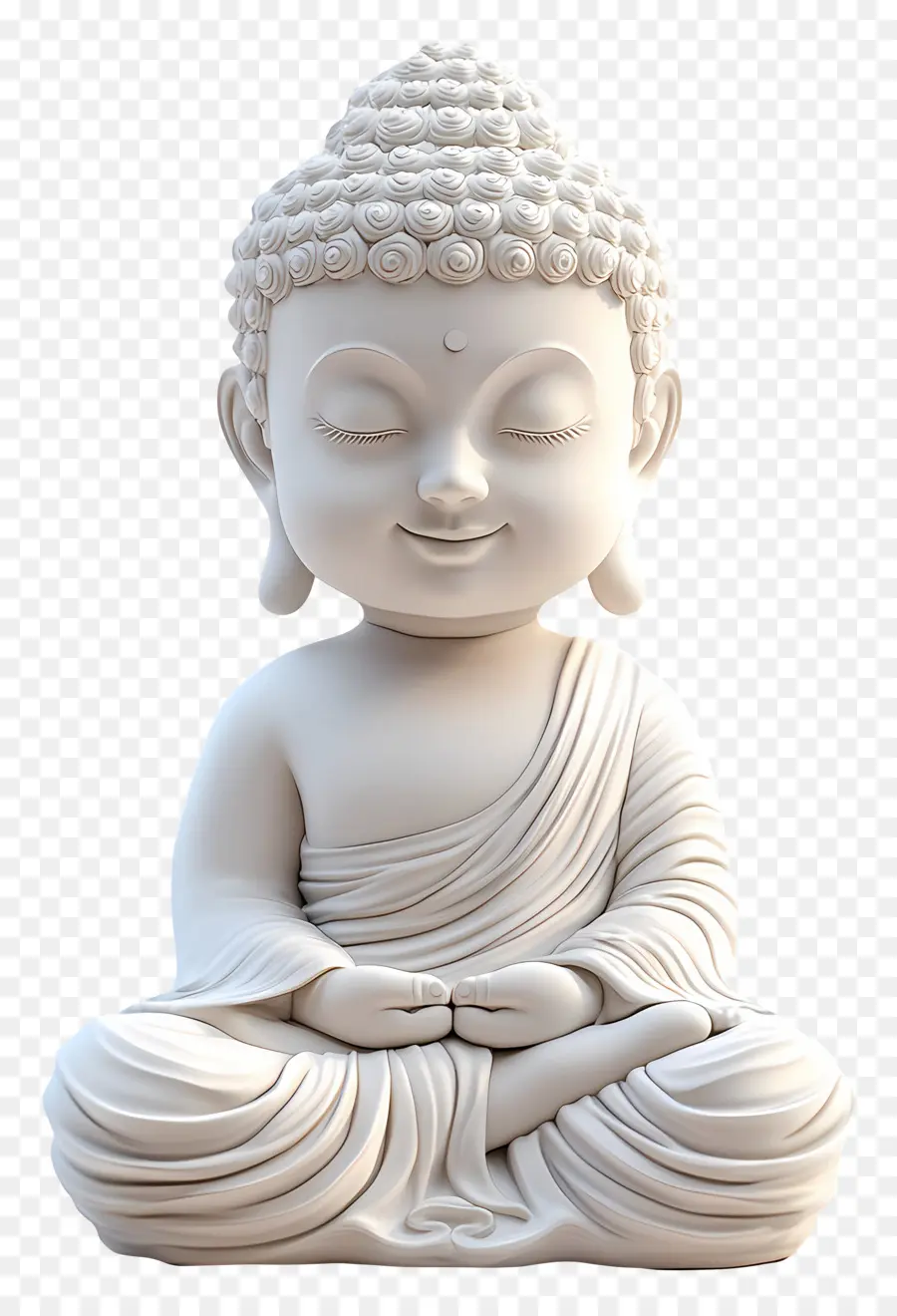 Bouddha Mignon，Statue De Bouddha Blanc PNG