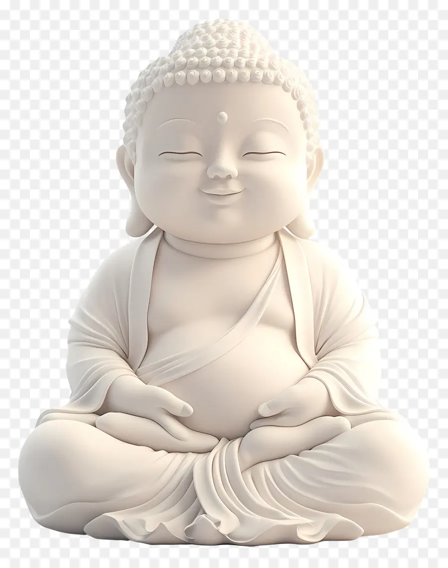 Bouddha Mignon，Statue De Bouddha Blanc PNG