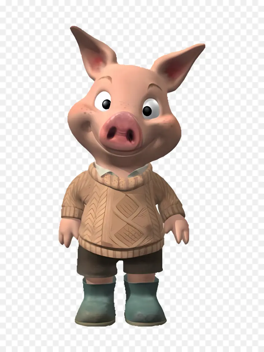 Pigley，Cochon De Dessin Animé En Pull PNG