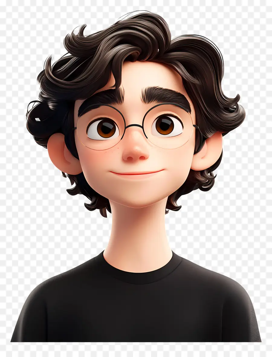 Timothée Chalamet，Garçon Animé Avec Des Lunettes PNG