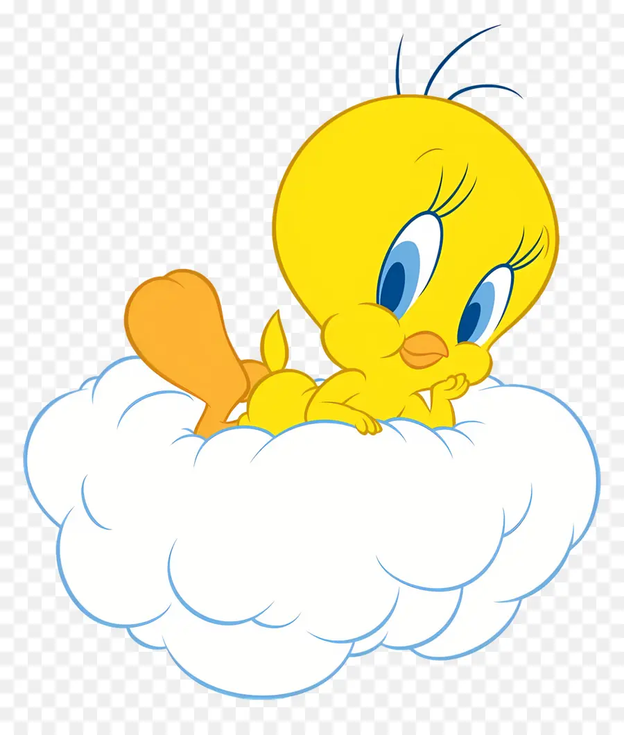 Titi，Oiseau Jaune Sur Nuage PNG