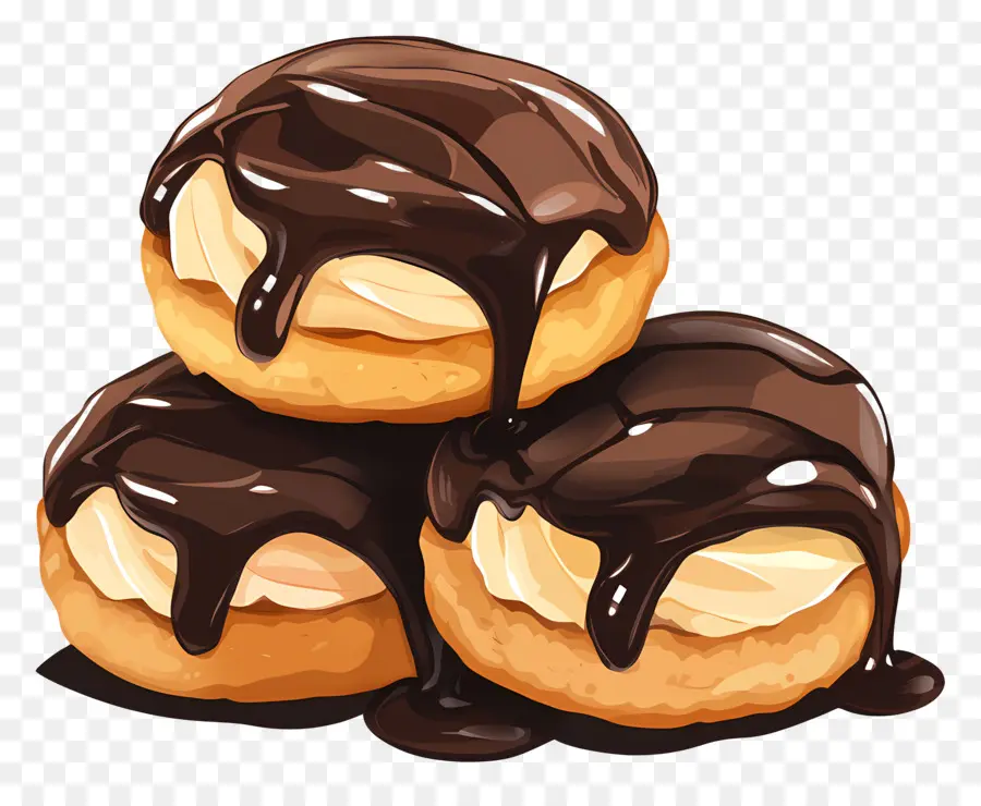 Profitérole，Beignet Au Chocolat PNG