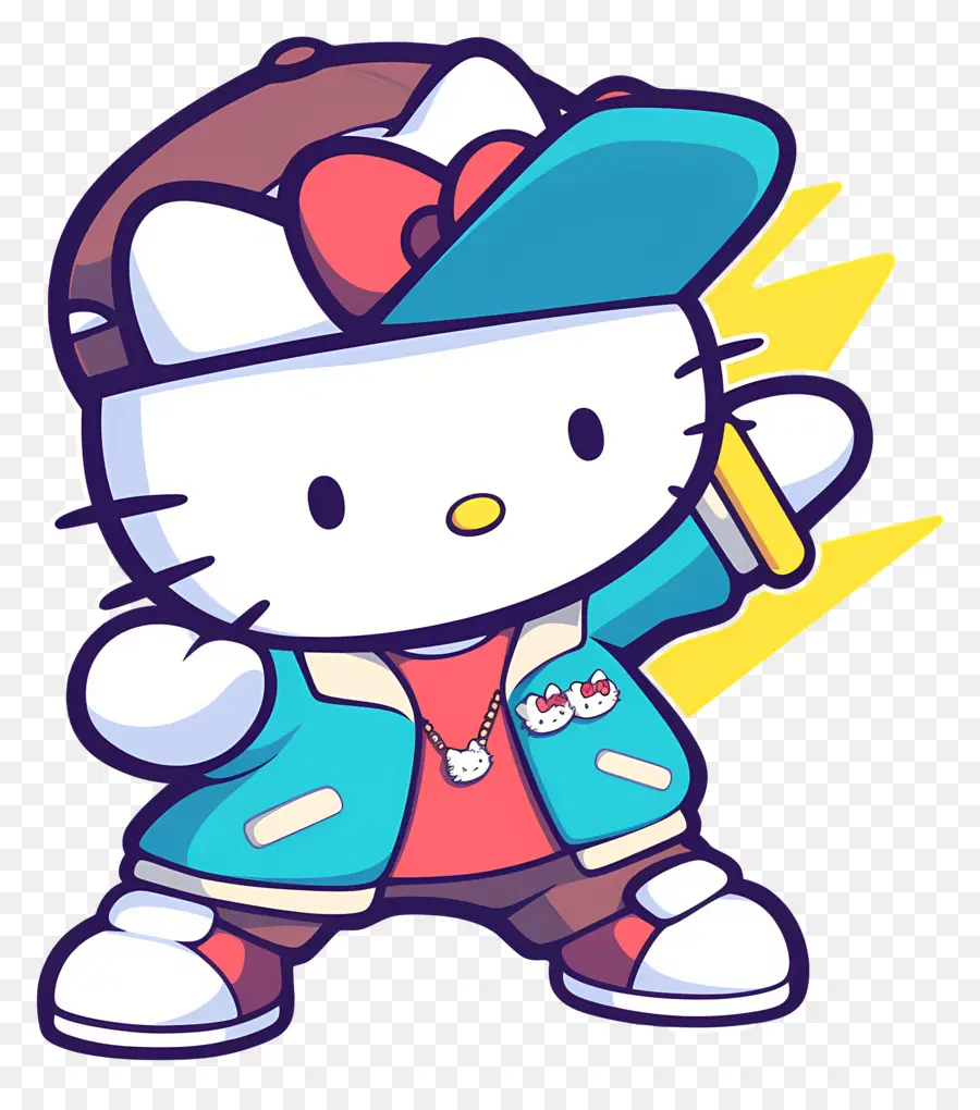 Bonjour Kitty，Hello Kitty En Tenue Hip Hop PNG