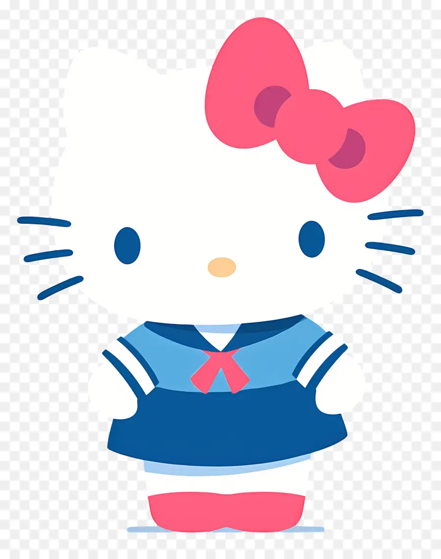 Mignon Bonjour Kitty，Personnage Mignon Avec Arc PNG