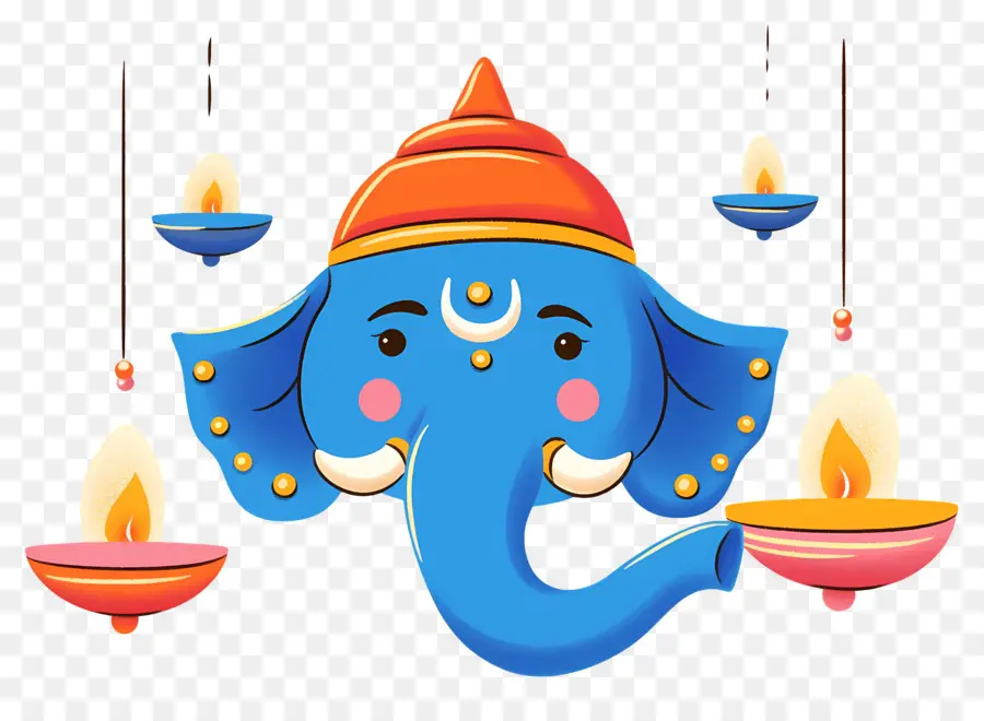 Ganesh Chaturthi，Éléphant Bleu PNG