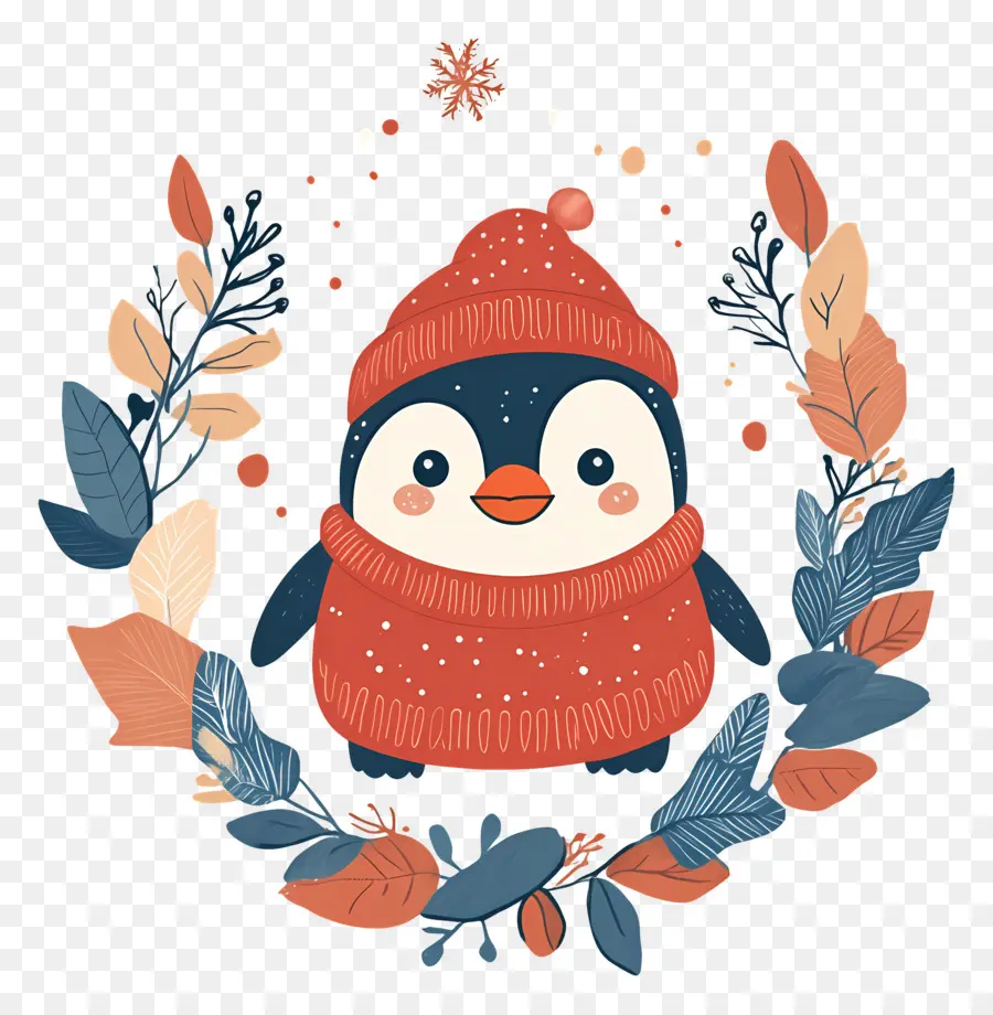 Pingouin De Noël，Pingouin En Vêtements D'hiver PNG