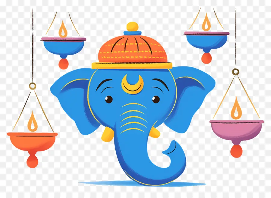 Ganesh Chaturthi，Éléphant Bleu PNG