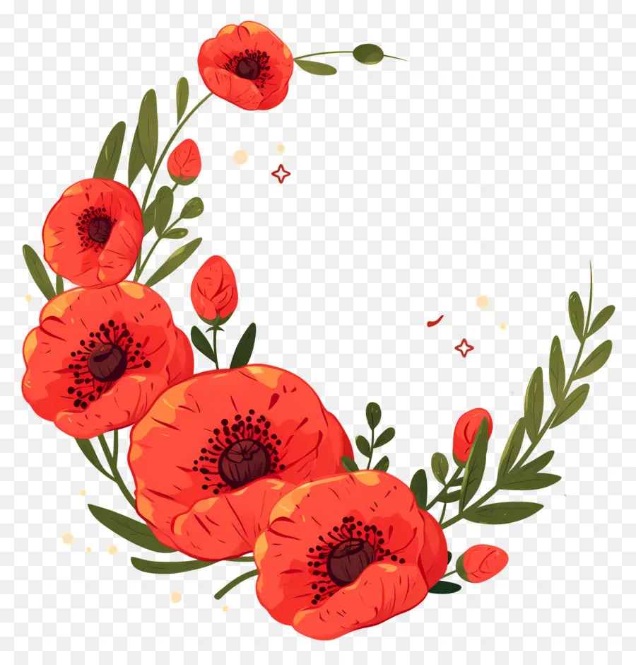 Journée Anzac，Fleurs Rouges PNG