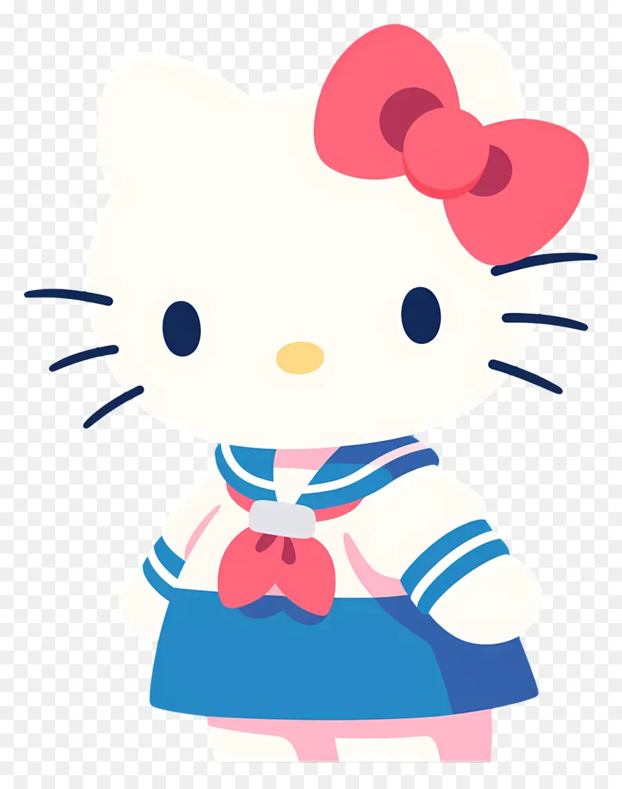 Mignon Bonjour Kitty，Personnage Mignon Avec Arc PNG