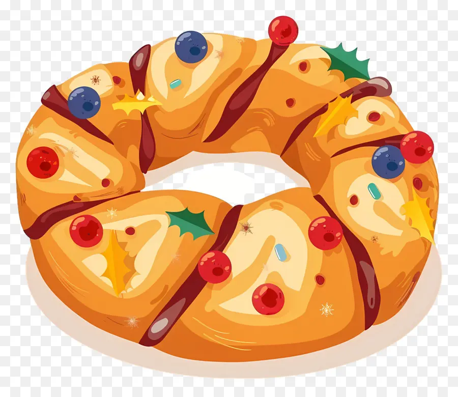 Pain De Noël Espagnol，Couronne De Pâtisserie Festive PNG