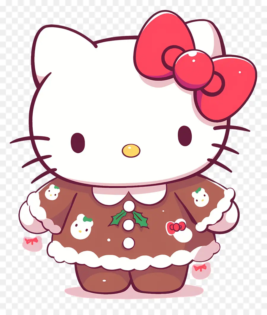 Bonjour Kitty Noël，Chat De Dessin Animé PNG