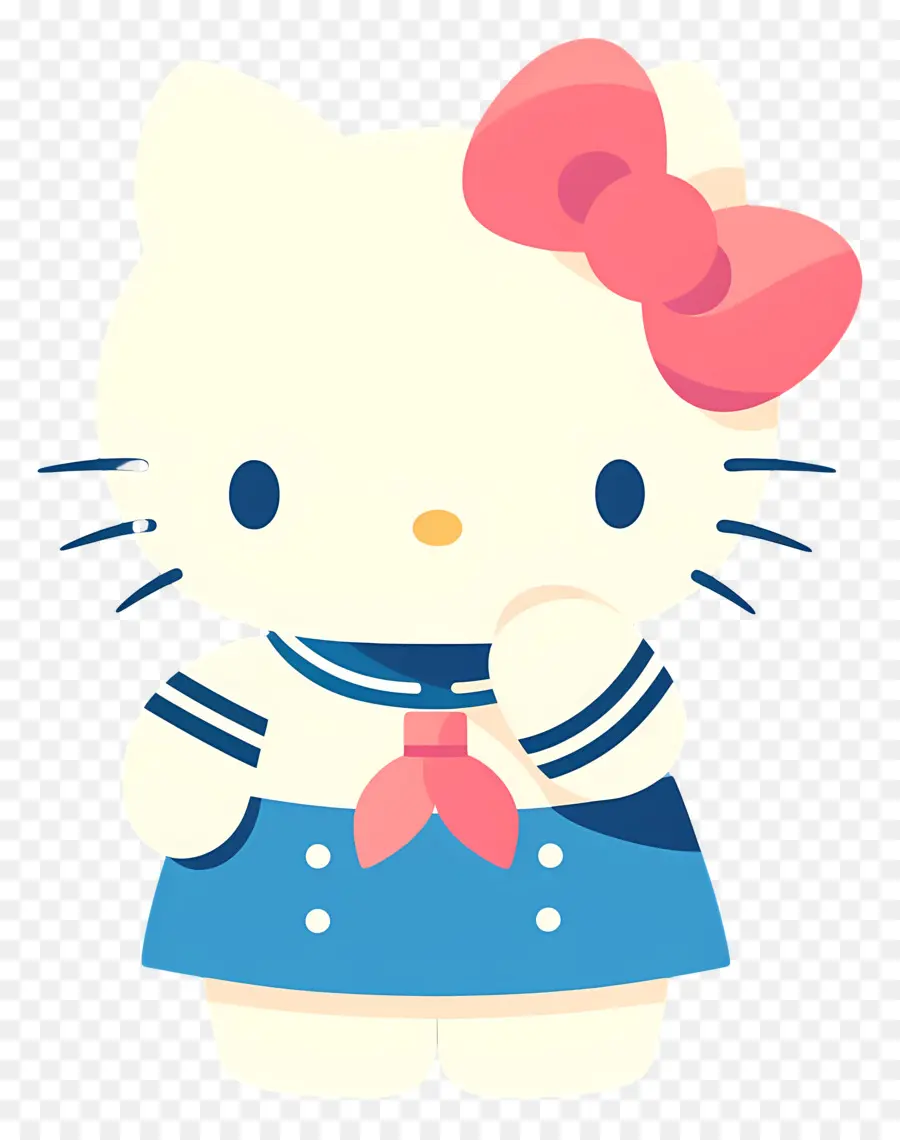 Mignon Bonjour Kitty，Personnage Mignon Avec Arc PNG