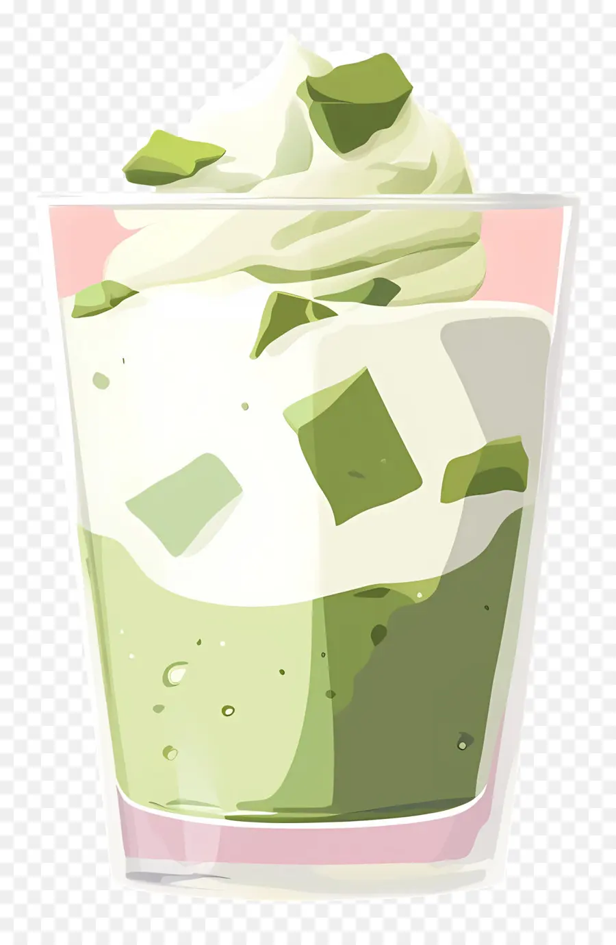 Journée Nationale Du Parfait，Dessert Vert Aux Cubes PNG