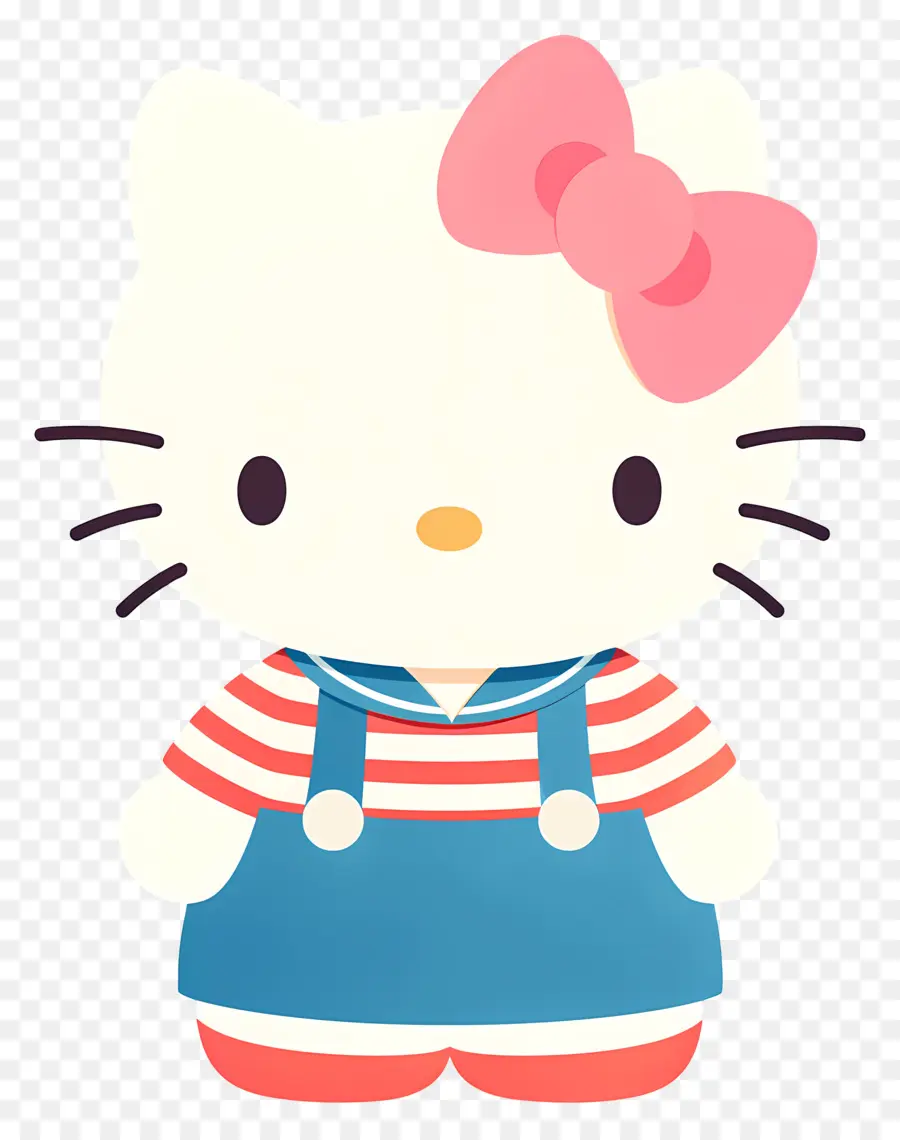 Mignon Bonjour Kitty，Personnage Mignon Avec Arc PNG