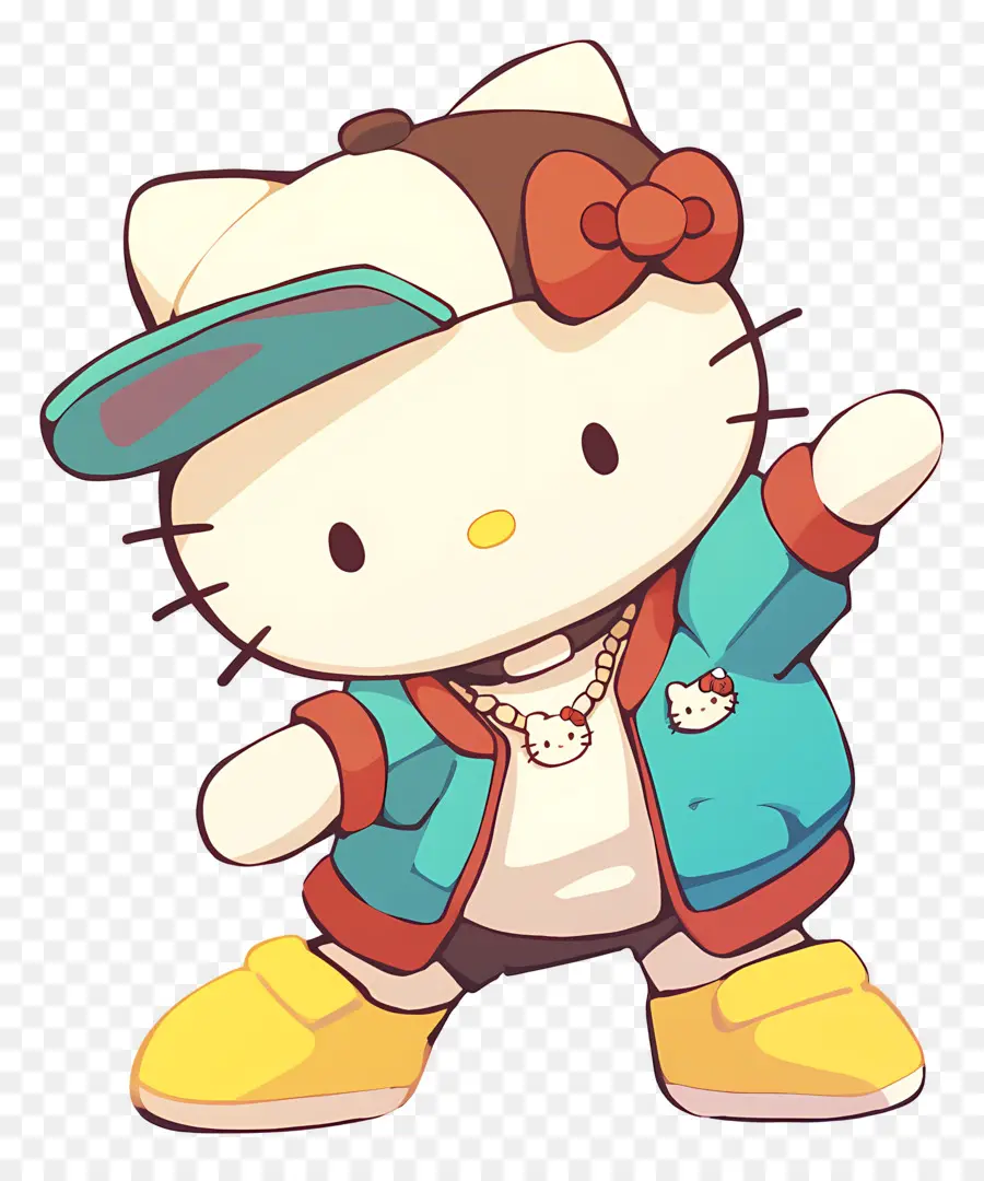 Bonjour Kitty，Hello Kitty En Tenue Hip Hop PNG