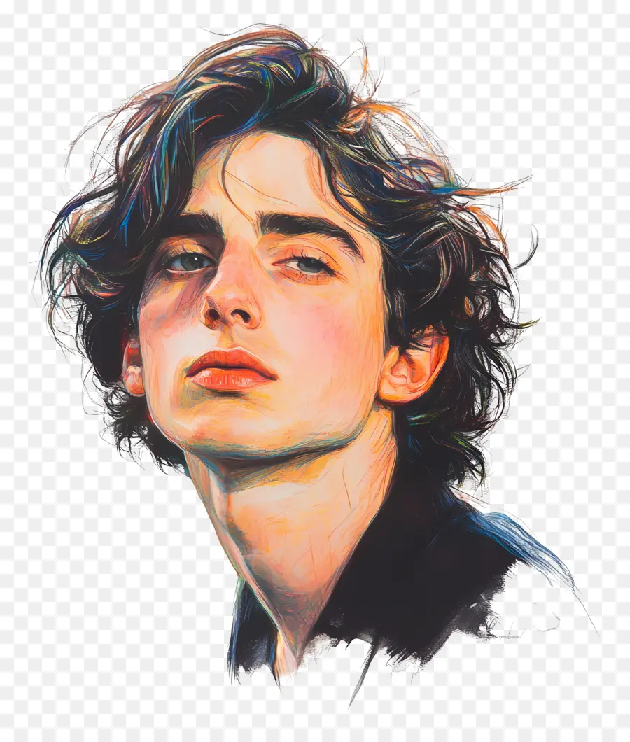 Timothée Chalamet，Portrait Artistique De Jeune Homme PNG