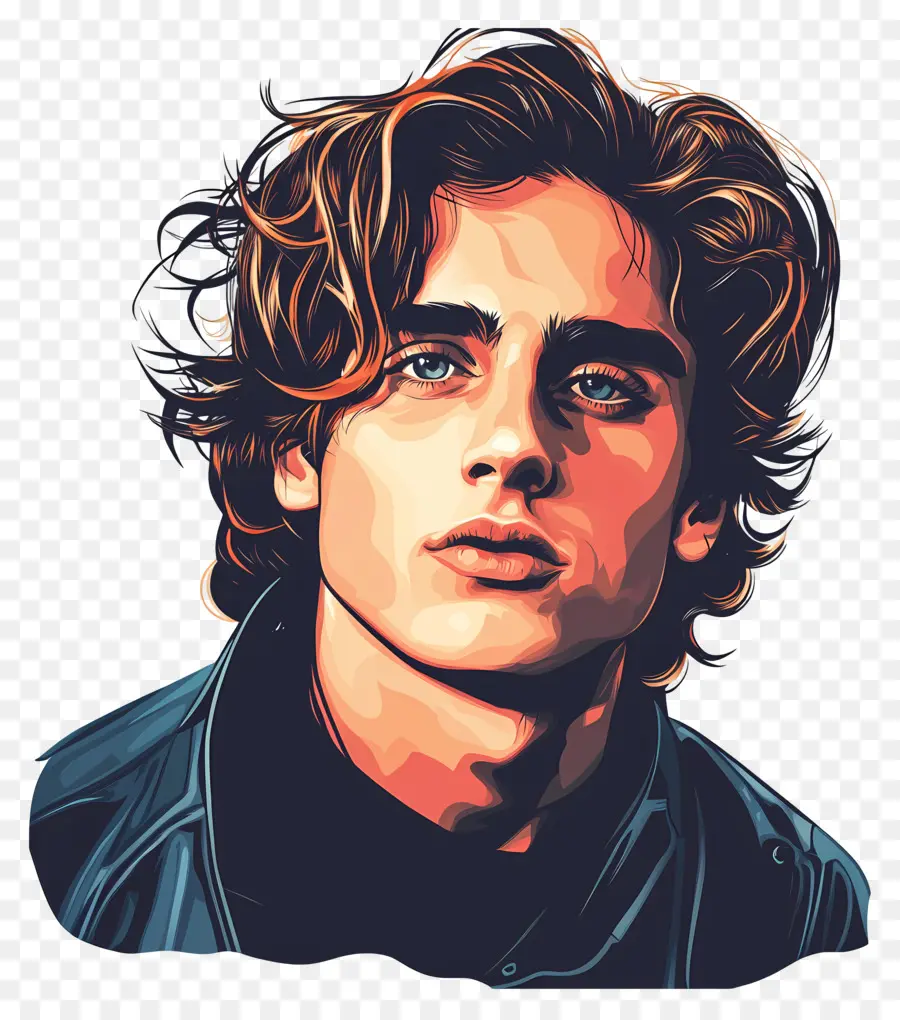 Timothée Chalamet，Portrait Coloré PNG