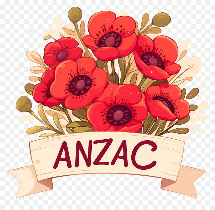 Journée Anzac，Arrangement De Coquelicots Anzac PNG