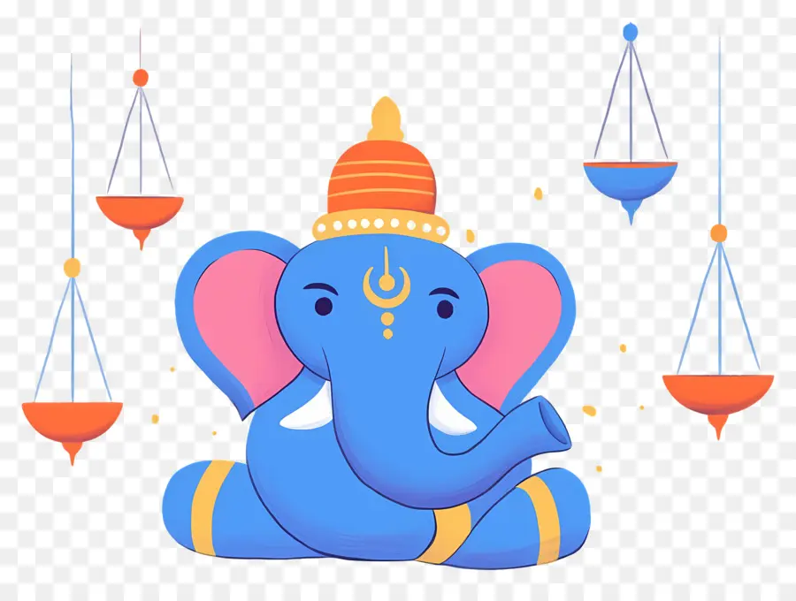 Ganesh Chaturthi，Éléphant Bleu PNG