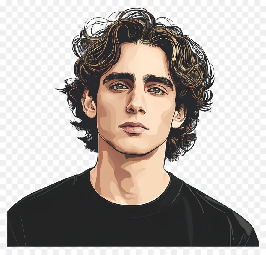 Timothée Chalamet，Portrait Coloré PNG