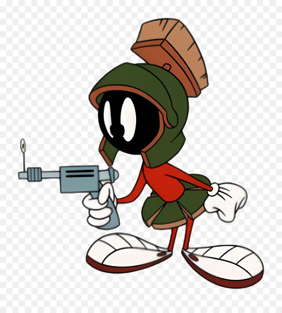 Marvin Le Martien，Personnage De Dessin Animé Avec Pistolet à Rayons PNG