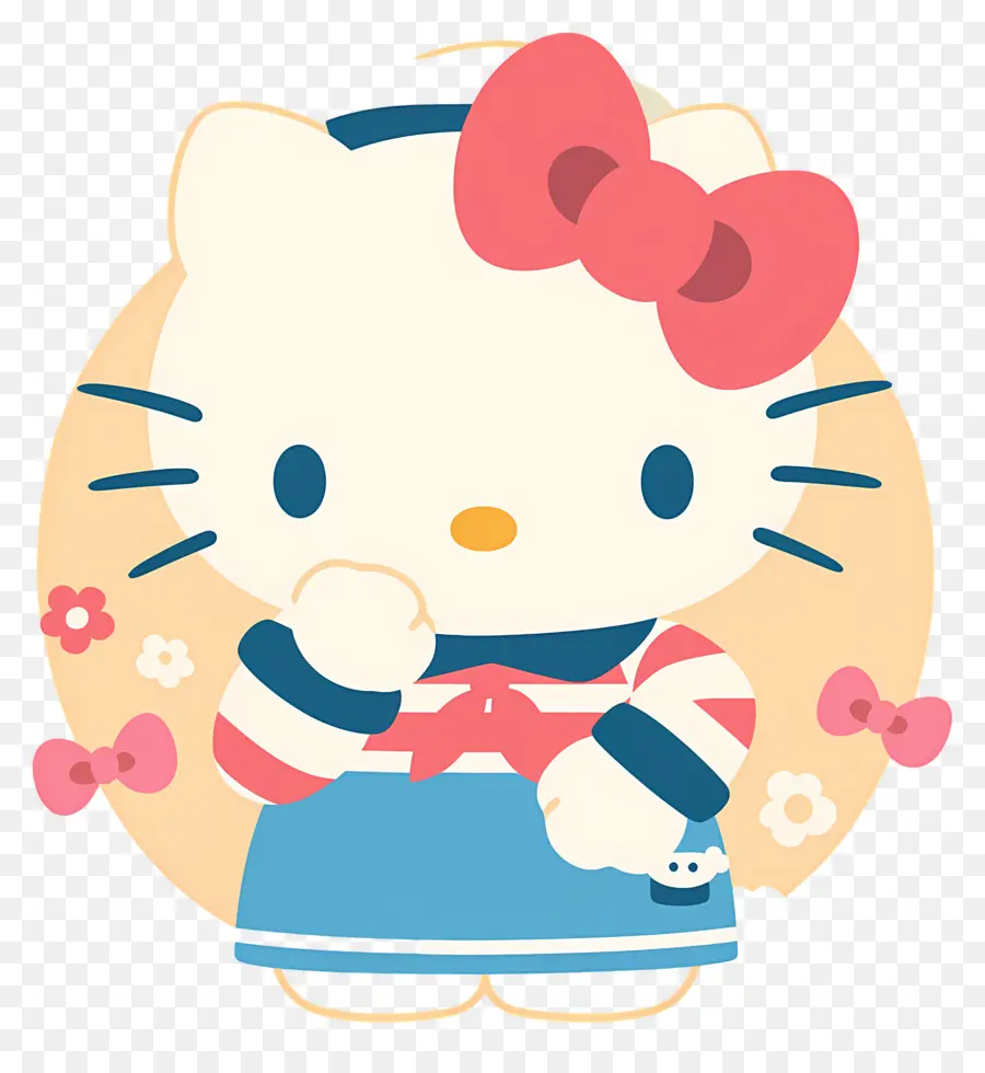 Mignon Bonjour Kitty，Chat De Dessin Animé à La Fraise PNG