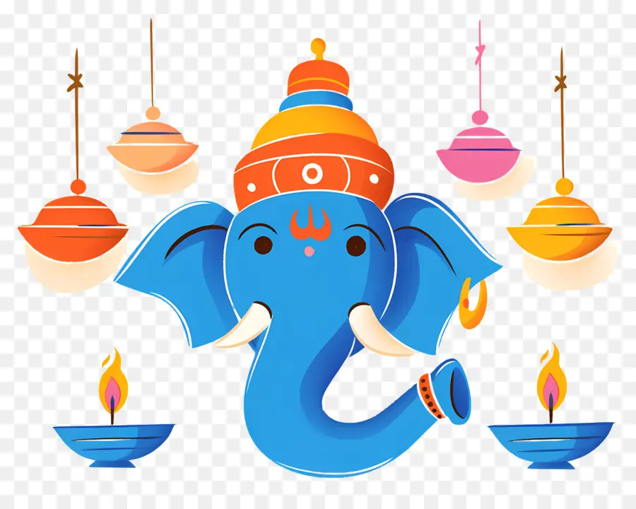 Ganesh Chaturthi，Éléphant Bleu PNG