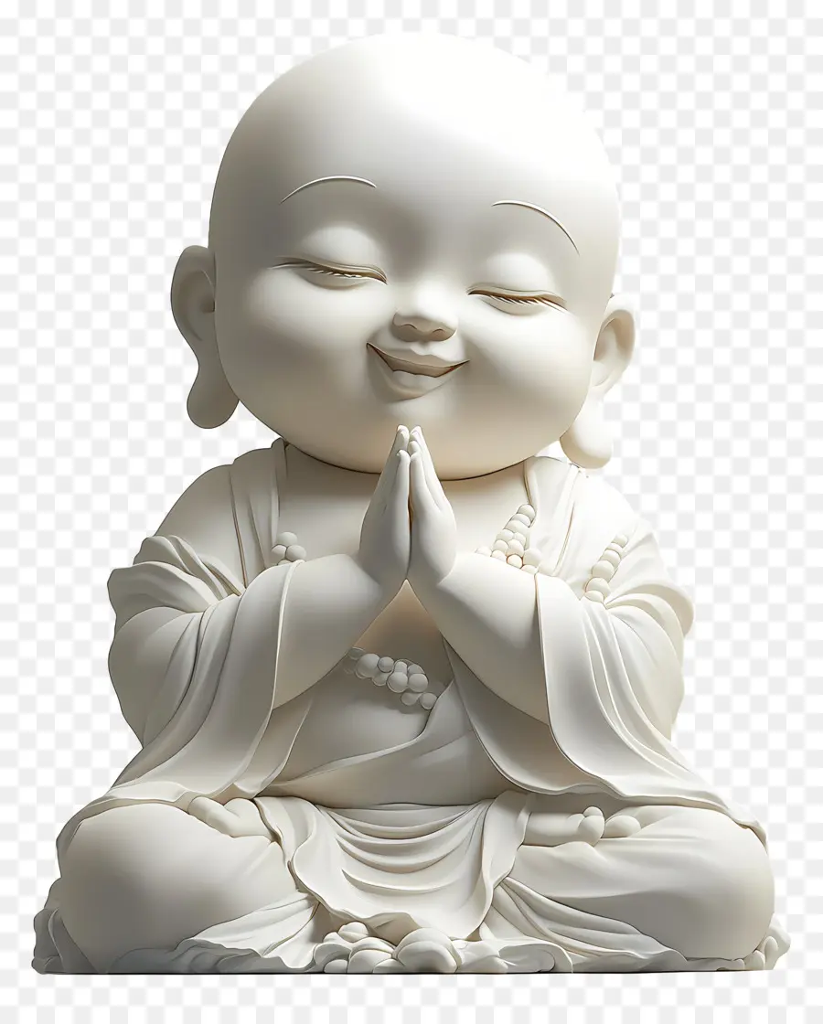 Bouddha Mignon，Statue De Bouddha Blanc PNG