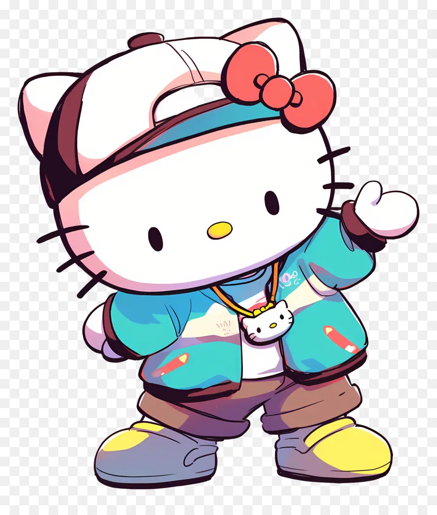 Bonjour Kitty，Hello Kitty En Tenue Hip Hop PNG