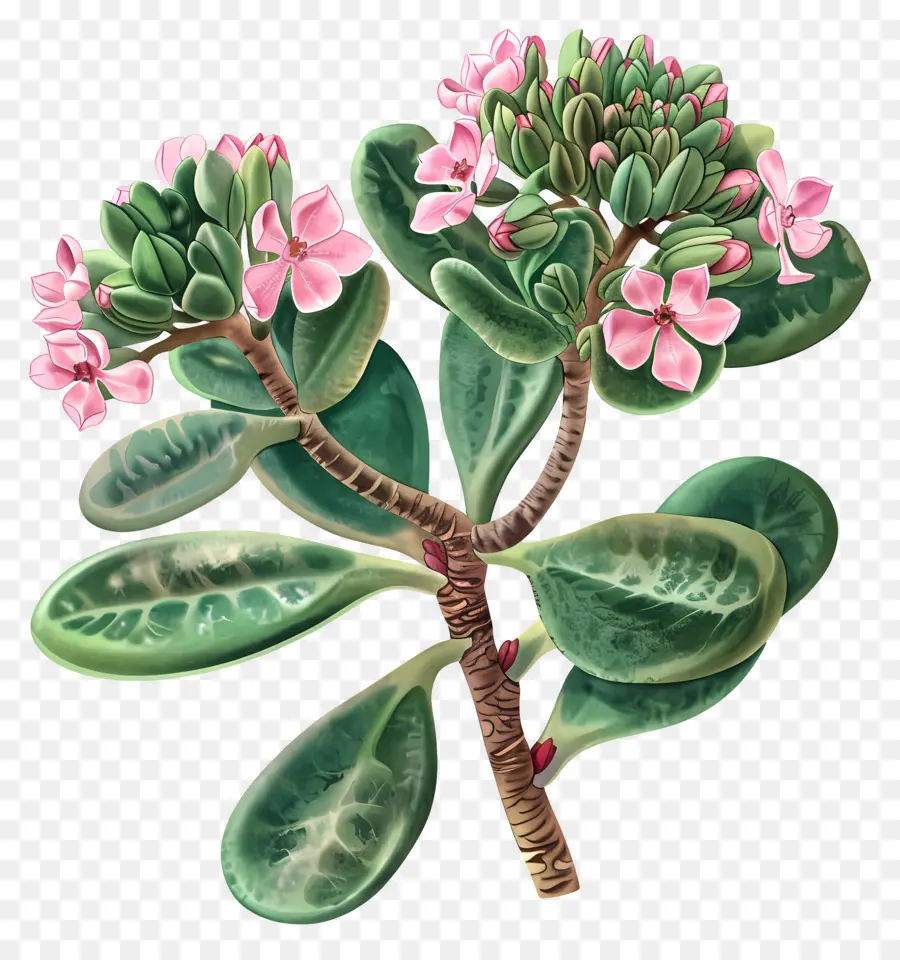 Crassula Pilea，Fleurs Roses PNG