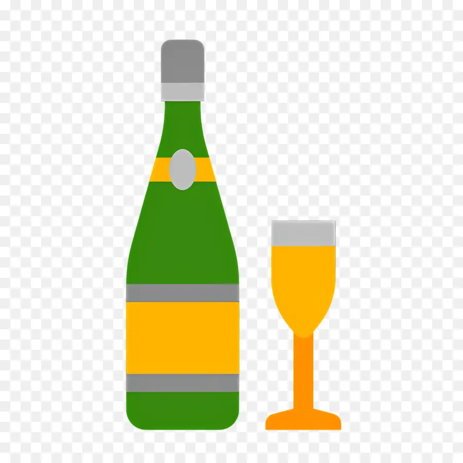 Bouteille De Champagne，Verre PNG