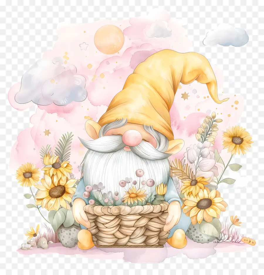 Gnome Mignon De Thanksgiving，Gnome Aux Tournesols PNG