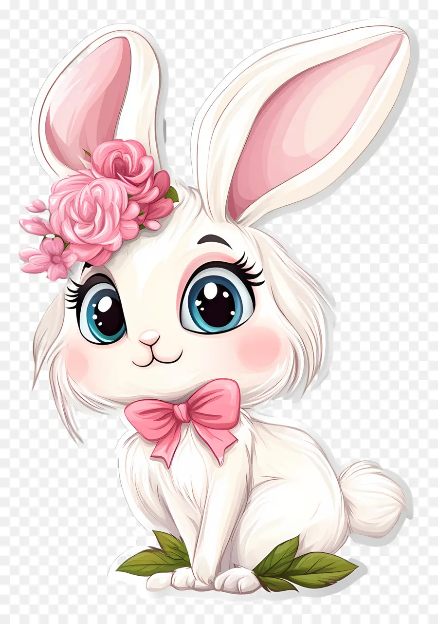 Lapin Mignon，Lapin Mignon Avec Des Fleurs PNG