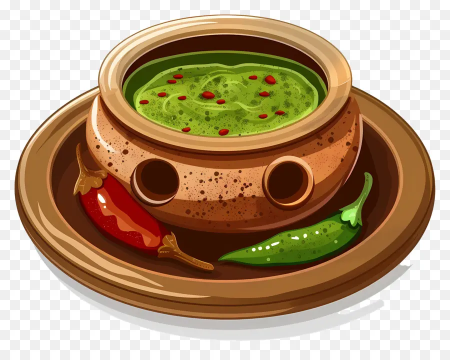 Cuisine Indienne，Soupe Verte Au Piment PNG