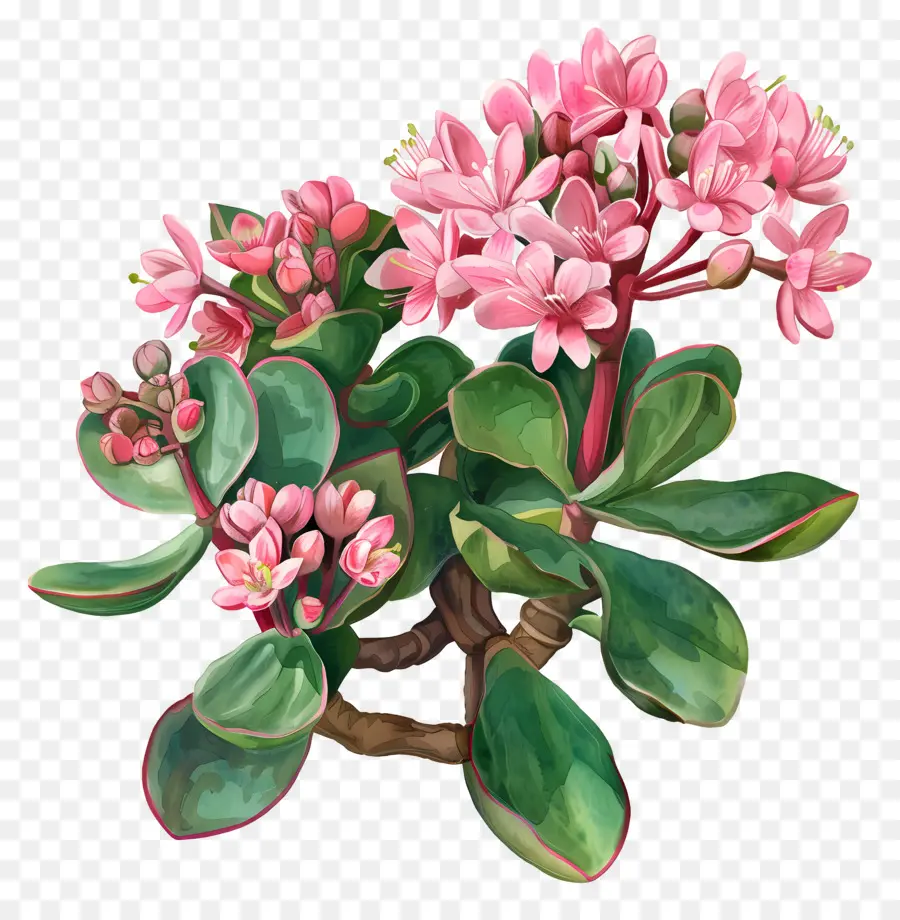 Crassula Pilea，Fleurs Roses PNG