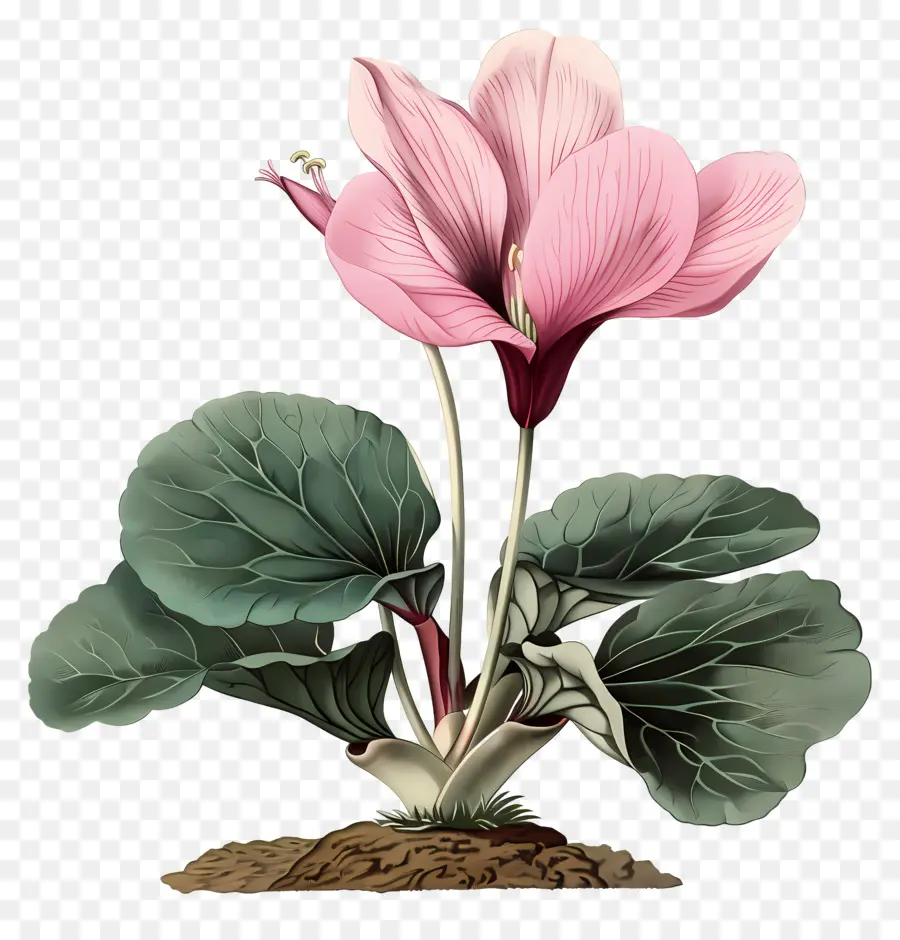 Fleur De Cyclamen，Fleurs Roses PNG