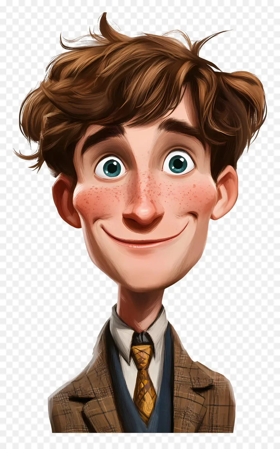 Eddie Redmayne，Personnage Animé Aux Cheveux En Désordre PNG