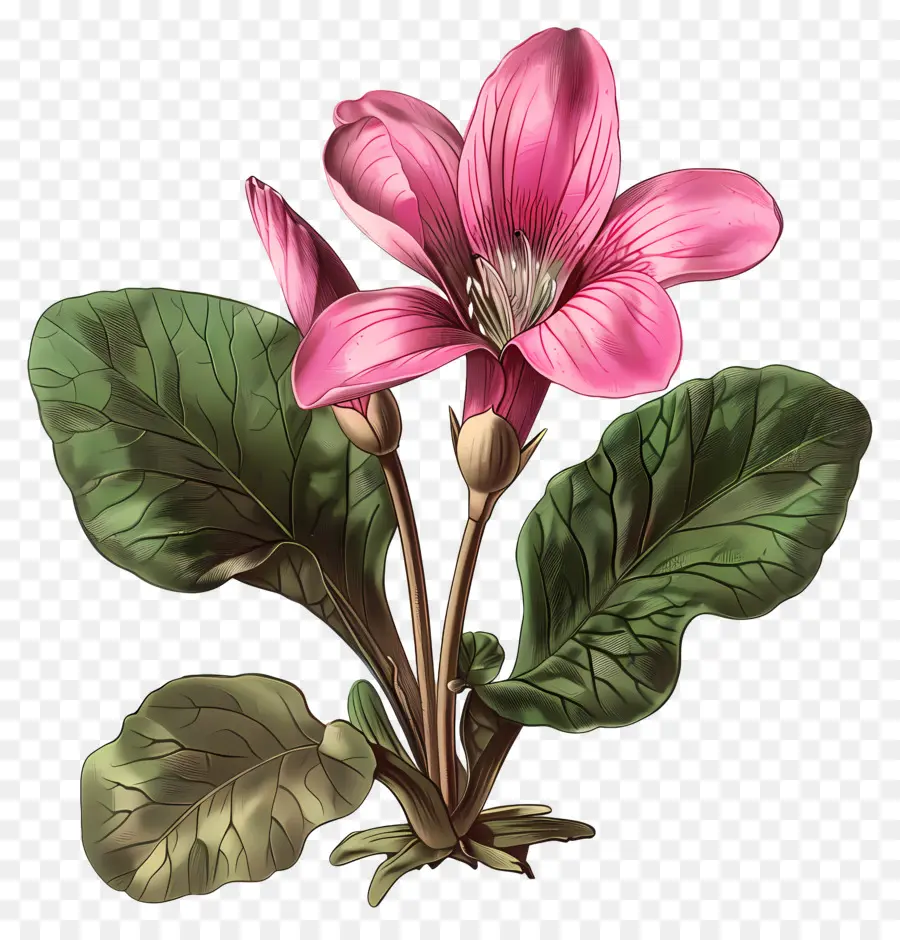 Fleur De Cyclamen，Fleurs Roses PNG