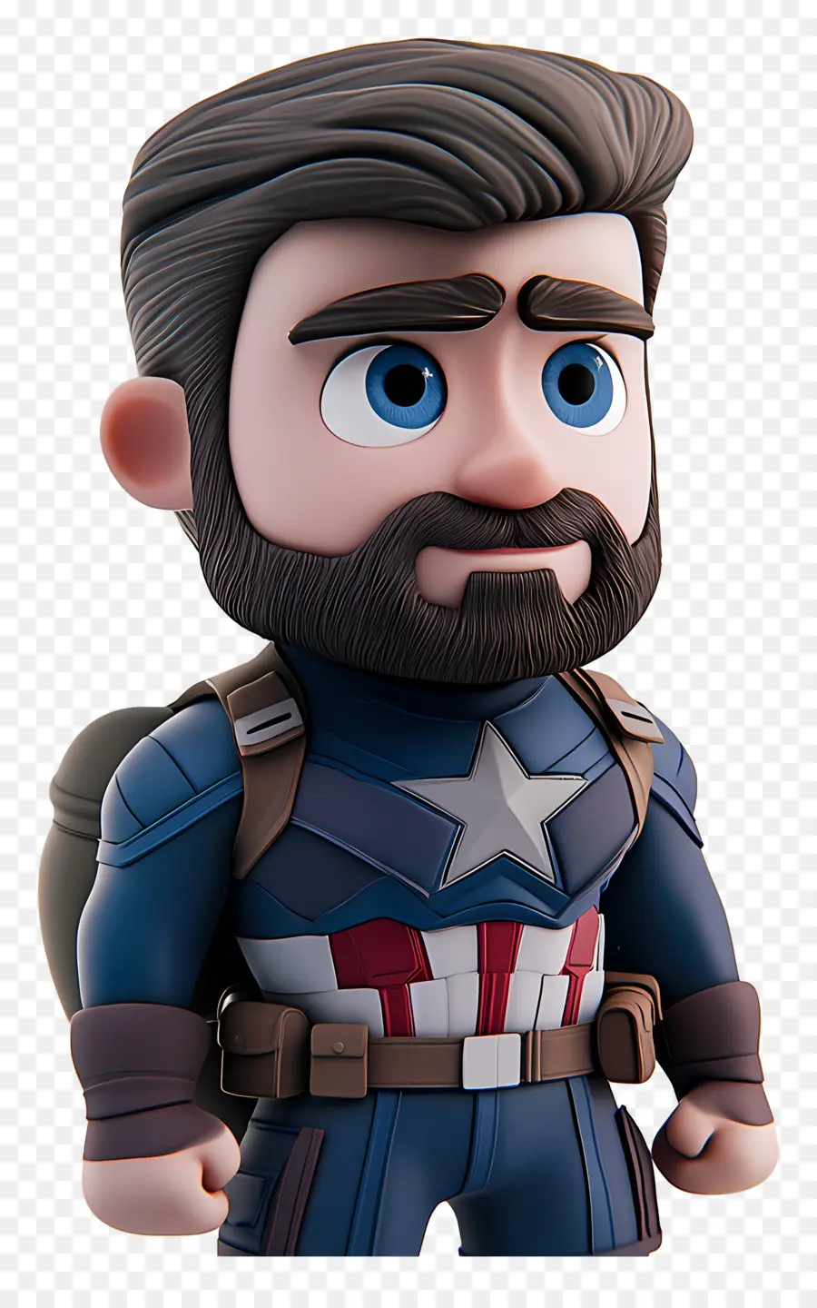 Chris Evans，Héros Chibi Avec Barbe PNG