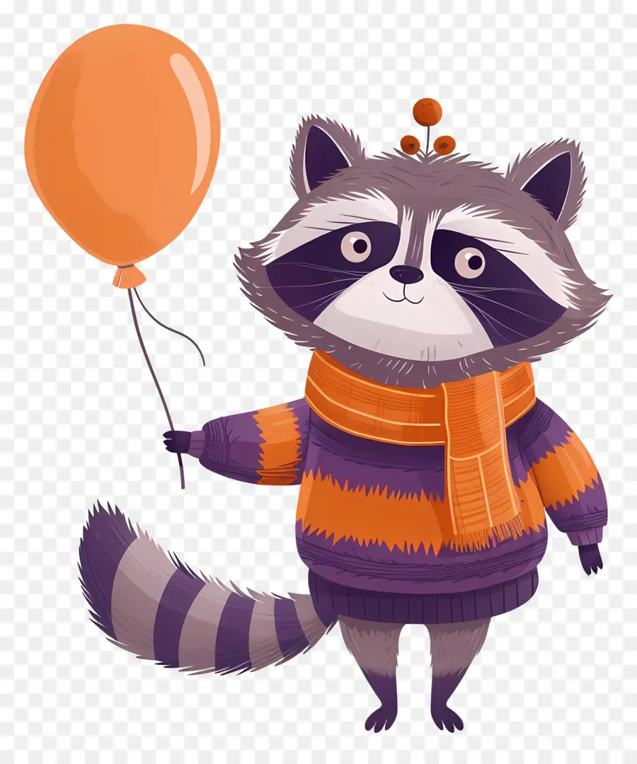 Mignon Raton Laveur，Raton Laveur Avec Ballon PNG