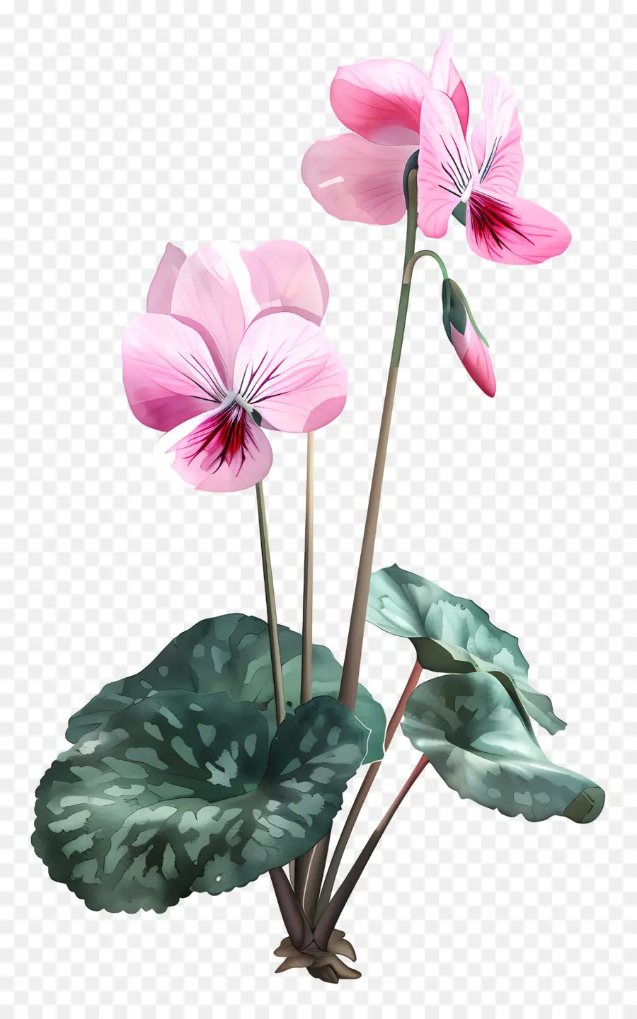 Fleur De Cyclamen，Fleurs Roses PNG