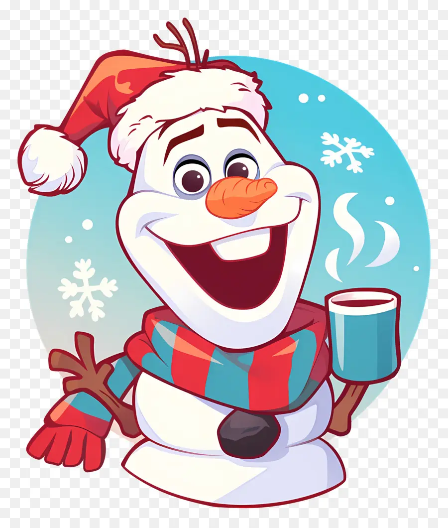 Olaf Congelé，Bonhomme De Neige Avec Bonnet De Noel PNG