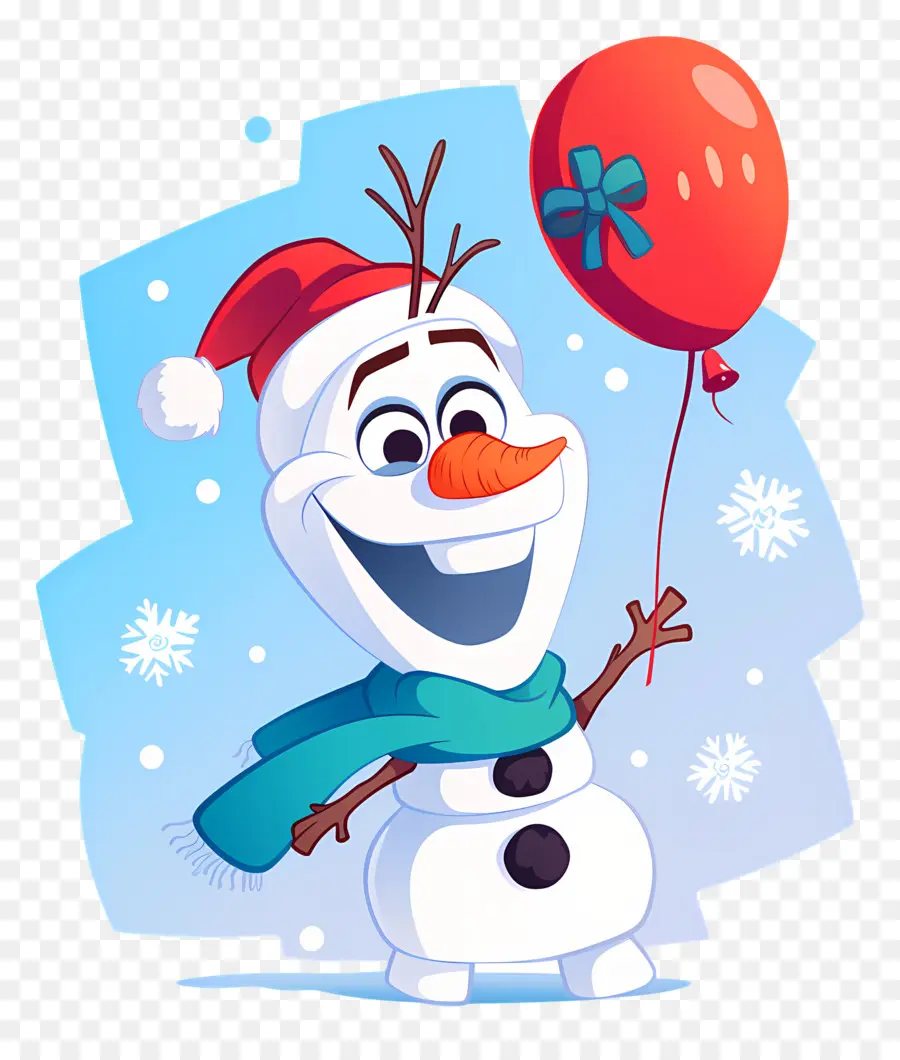 Olaf Congelé，Bonhomme De Neige Avec Ballon PNG