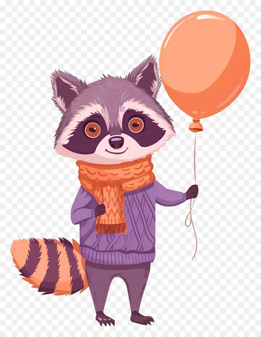 Mignon Raton Laveur，Raton Laveur Avec Ballon PNG