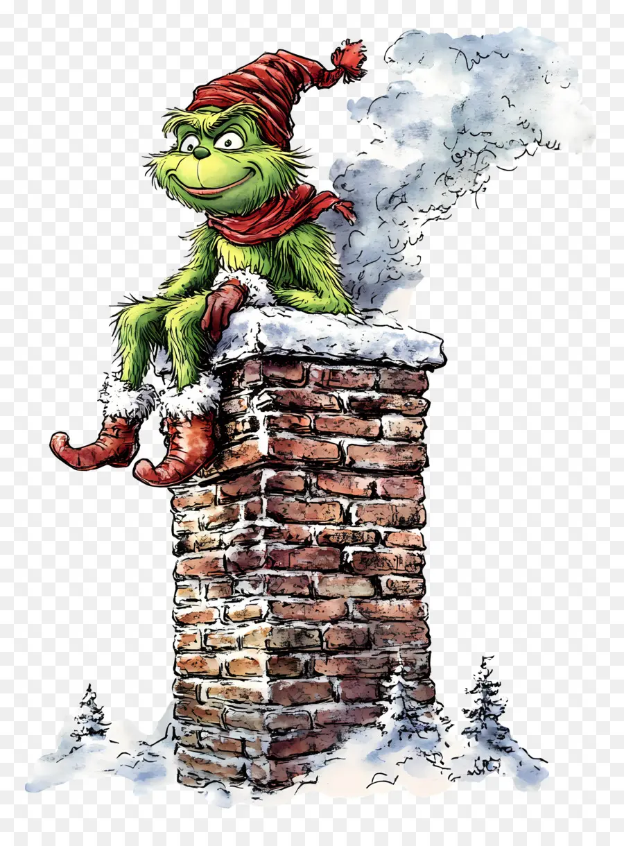 Père Noël Le Grinch，Créature Verte PNG