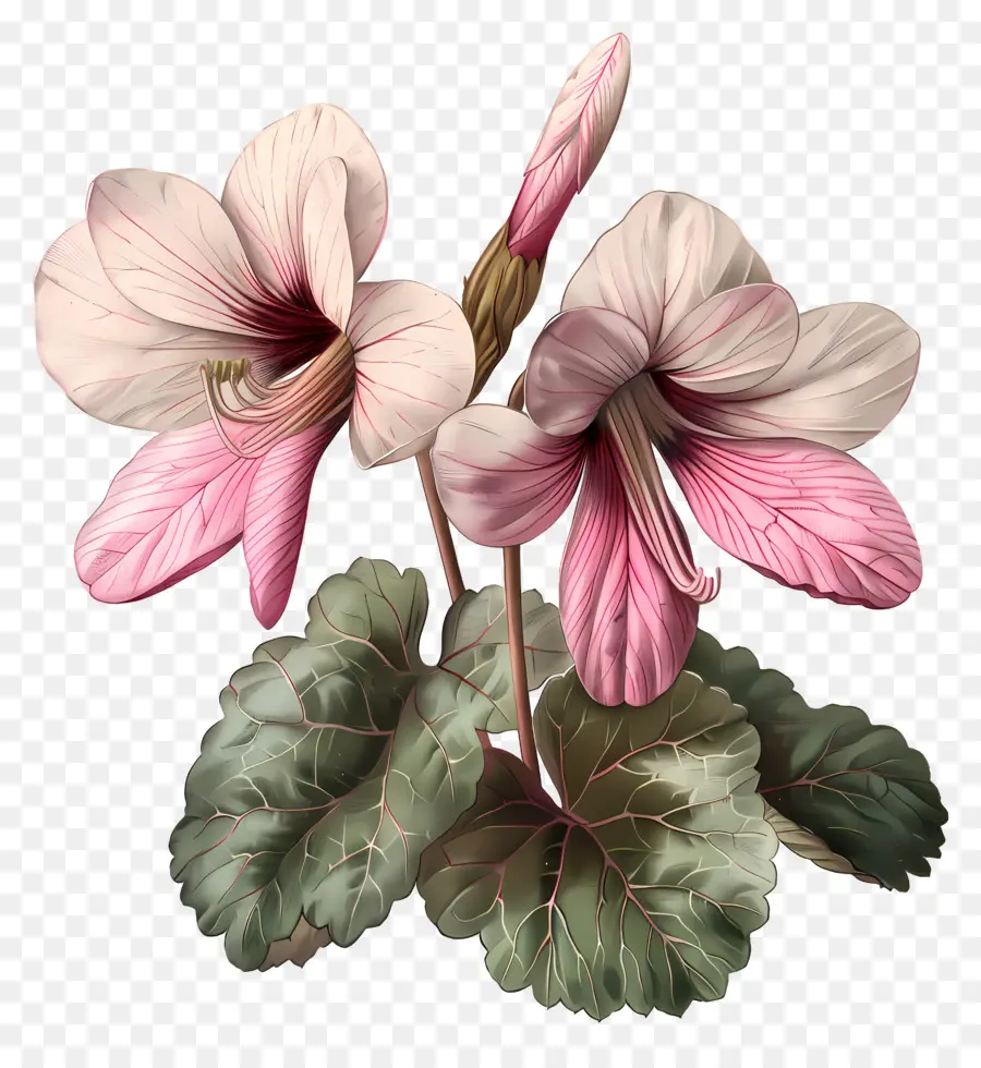 Fleur De Cyclamen，Fleurs Roses PNG