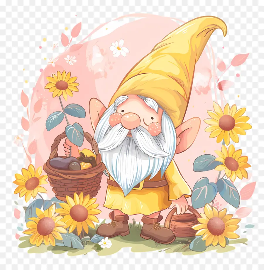 Gnome Mignon De Thanksgiving，Gnome Aux Tournesols PNG