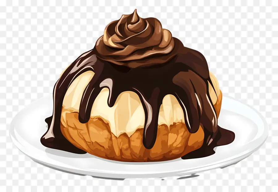 Profitérole，Dessert Au Chocolat PNG